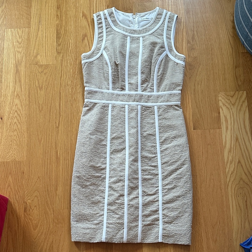 Elegant Tan Sleeveless Dress